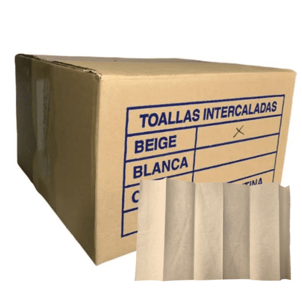 Toalla intercalada beige premium 20x36 cm