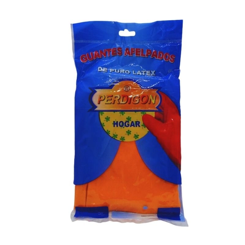 Guante goma naranja ref.c/felpa L